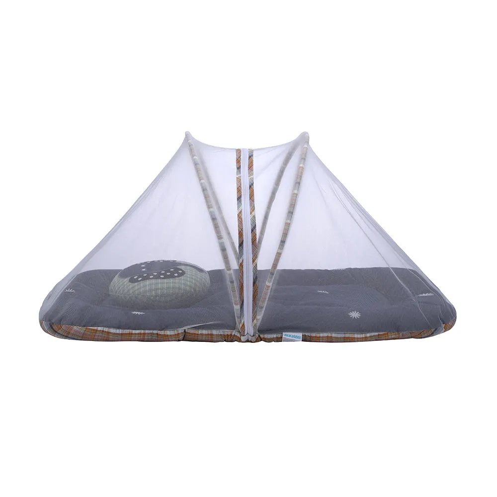 Abracadabra Gadda Set with Mosquito Net & Shaped Pillow Blue Elle Theme - Navy Blue