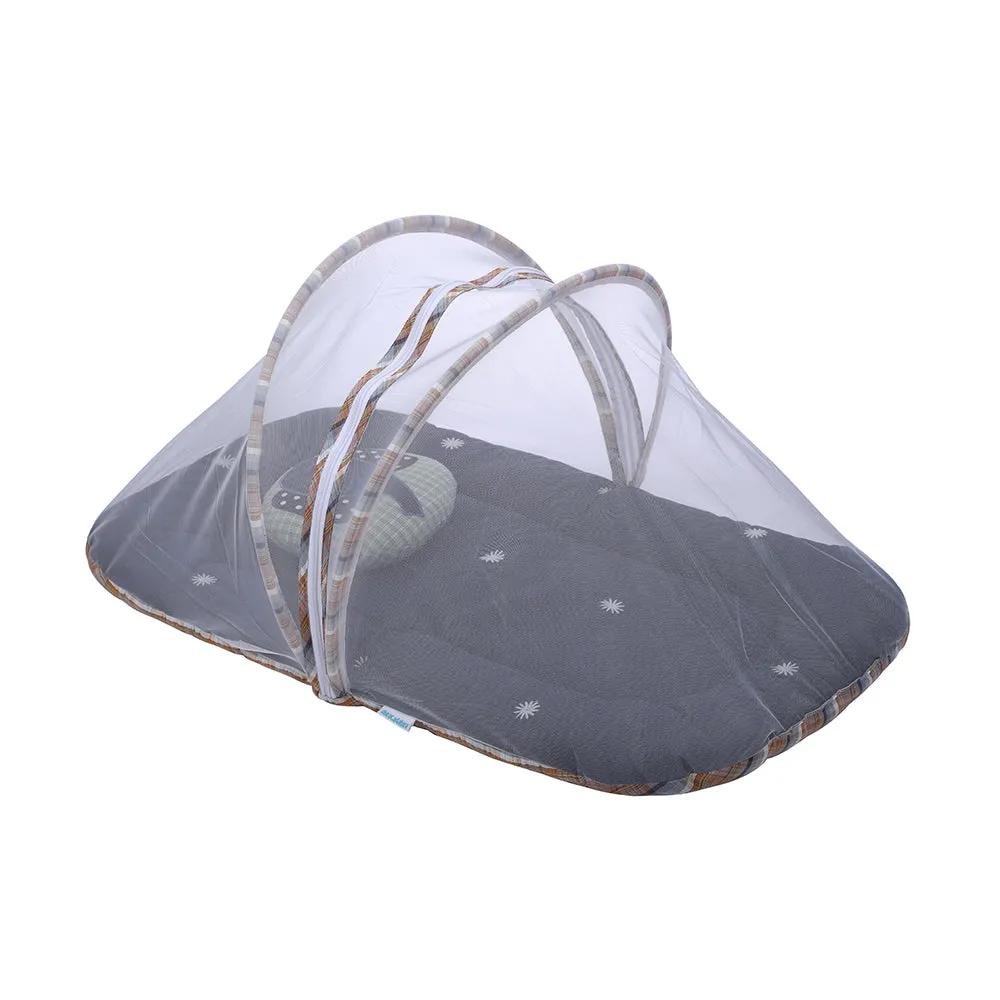 Abracadabra Gadda Set with Mosquito Net & Shaped Pillow Blue Elle Theme - Navy Blue