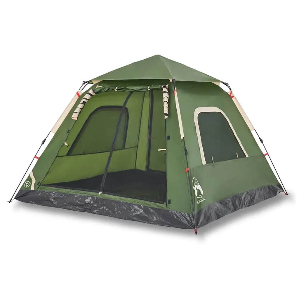 Camping Tent Dome 5-Person Green Quick Release