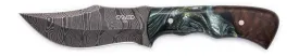 Carved Damascus Hunting Knife #10600
