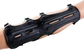 Cow Leather Arm Guard Protector Archery Arm Guard, PU Leather Four-Slot Design, Traditional Recurve Bow Protection, Ideal for Archery Sports, Comfortable and Long-Lasting