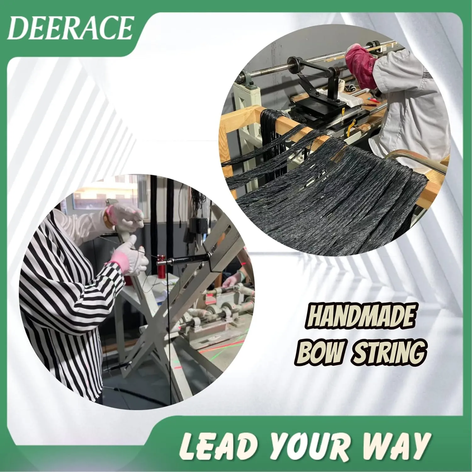 DEERACE Recurve Bow String and Bowstring Finger Savers Set, Dacron Bow String with Finger Guard