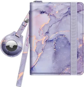 Fintie Passport Holder with Airtag Holder, Slim Travel Wallet RFID Blocking Passport Cover Protector Essentials with Credit Card Slots for Women/Men
