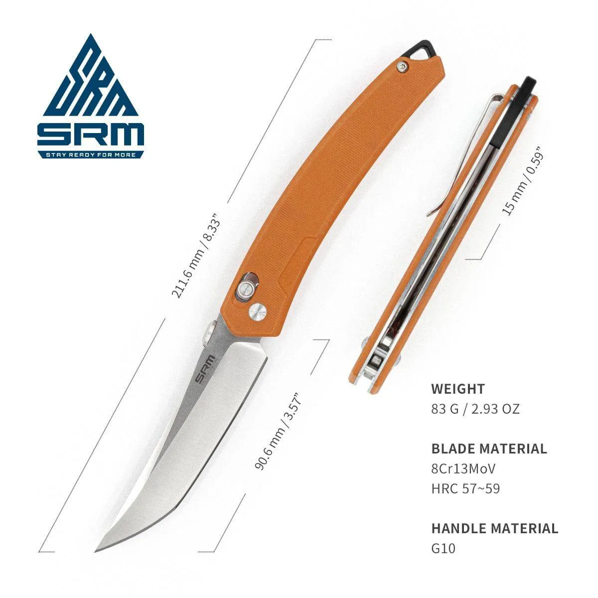 Folding Blade Knife 9211 - Orange
