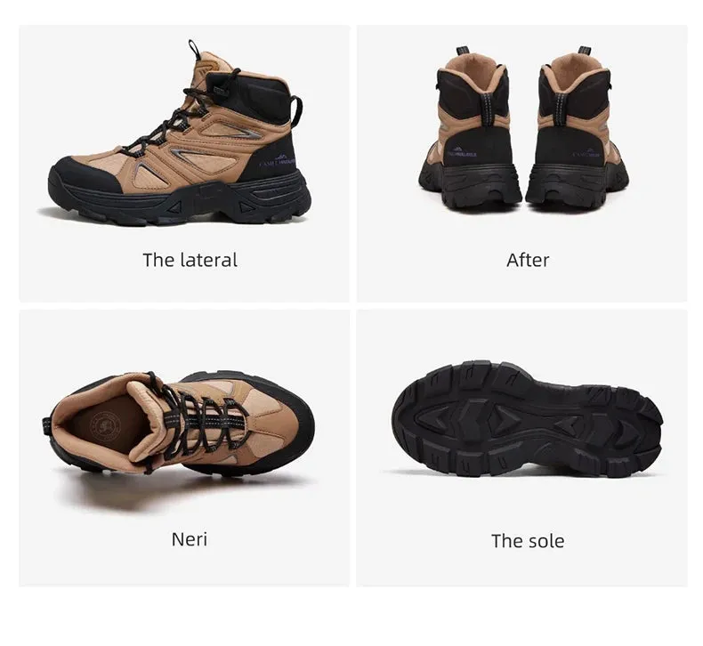 GOLDEN CMAEL Hiking Shoes Men's Winter Boots Wear-resistant Non-slip Thick-soled Anti-collision Mountaineering Shoes Desert Boot