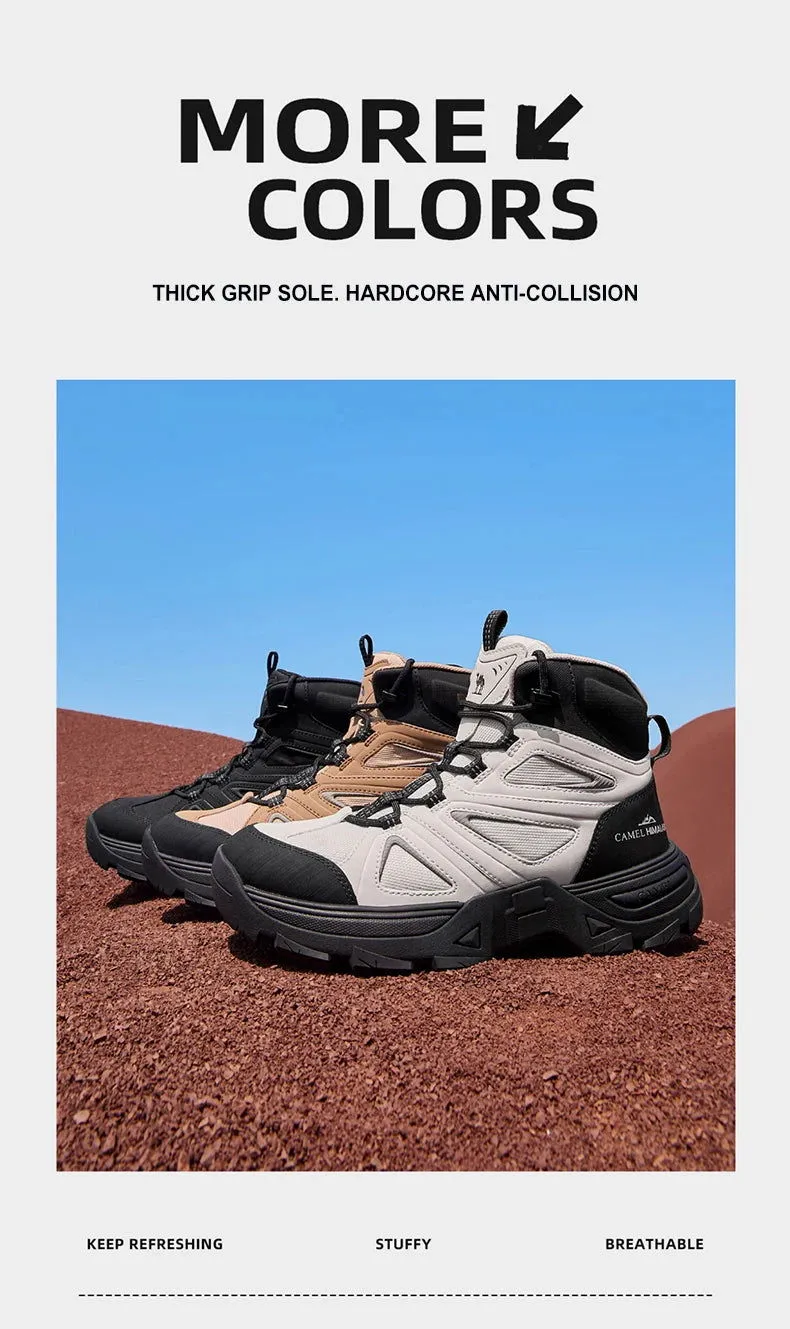 GOLDEN CMAEL Hiking Shoes Men's Winter Boots Wear-resistant Non-slip Thick-soled Anti-collision Mountaineering Shoes Desert Boot