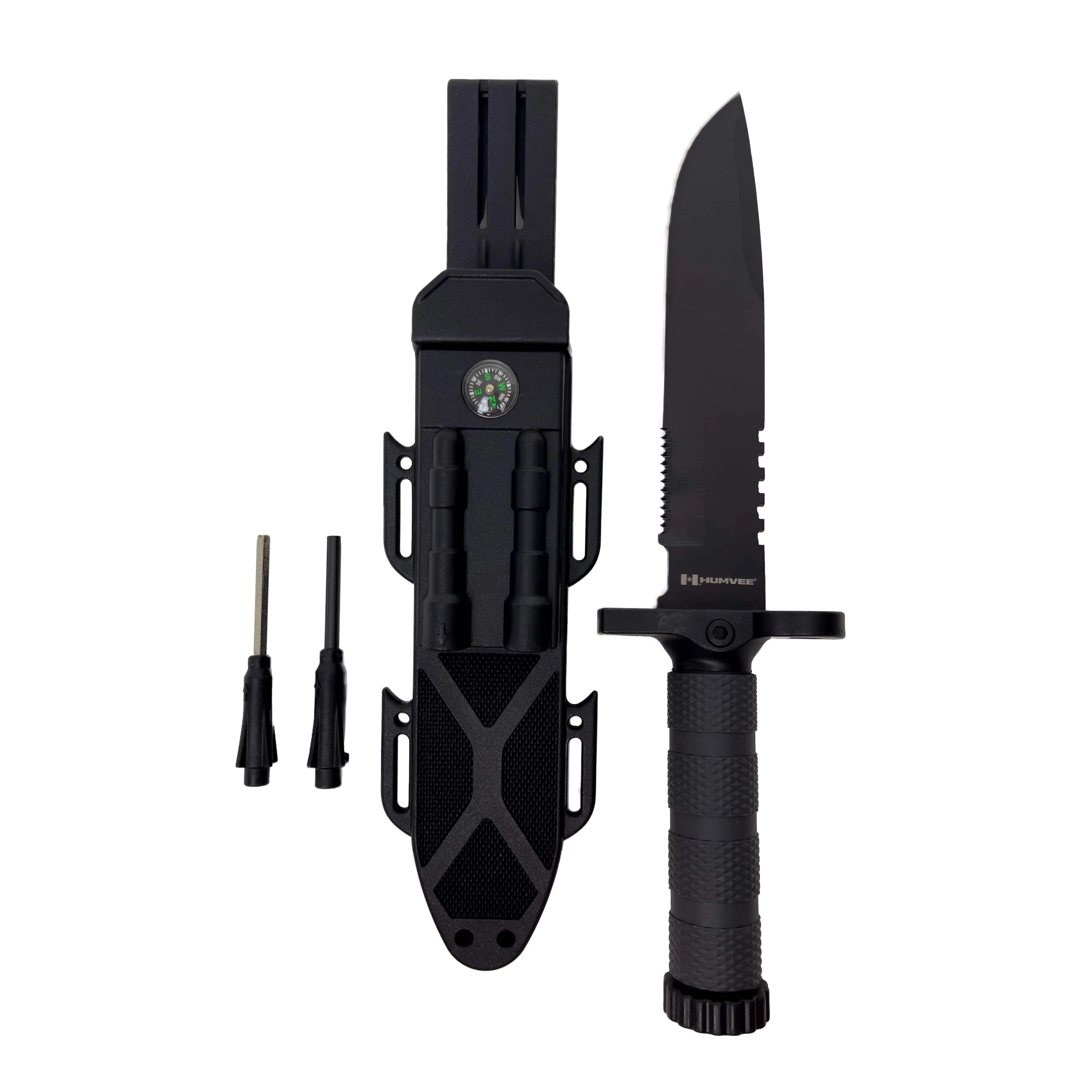Humvee Next Gen. Survival Knife w/ Sharpener & Firestarter