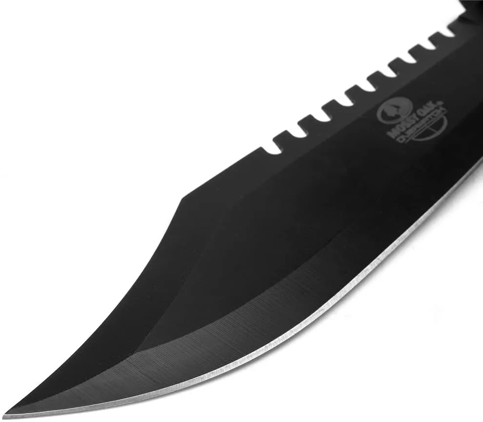 Mossy Oak Survival Hunting Knife with Sheath, 15-Inch Fixed Blade Tactical Bowie Knife with Sharpener & Fire Starter for Camping, Outdoor, Bushcraft