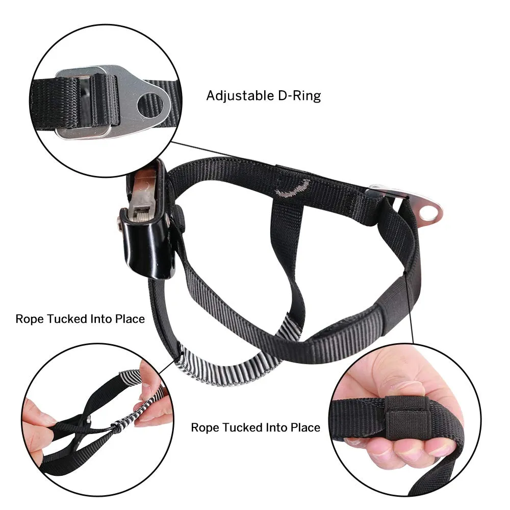 NewDoar Left Foot Ascender CE Certified Climbing Device (Left Black)