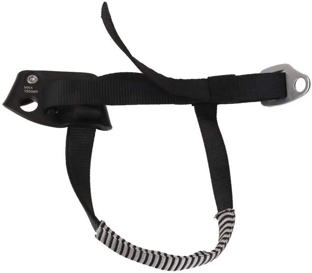 NewDoar Left Foot Ascender CE Certified Climbing Device (Left Black)