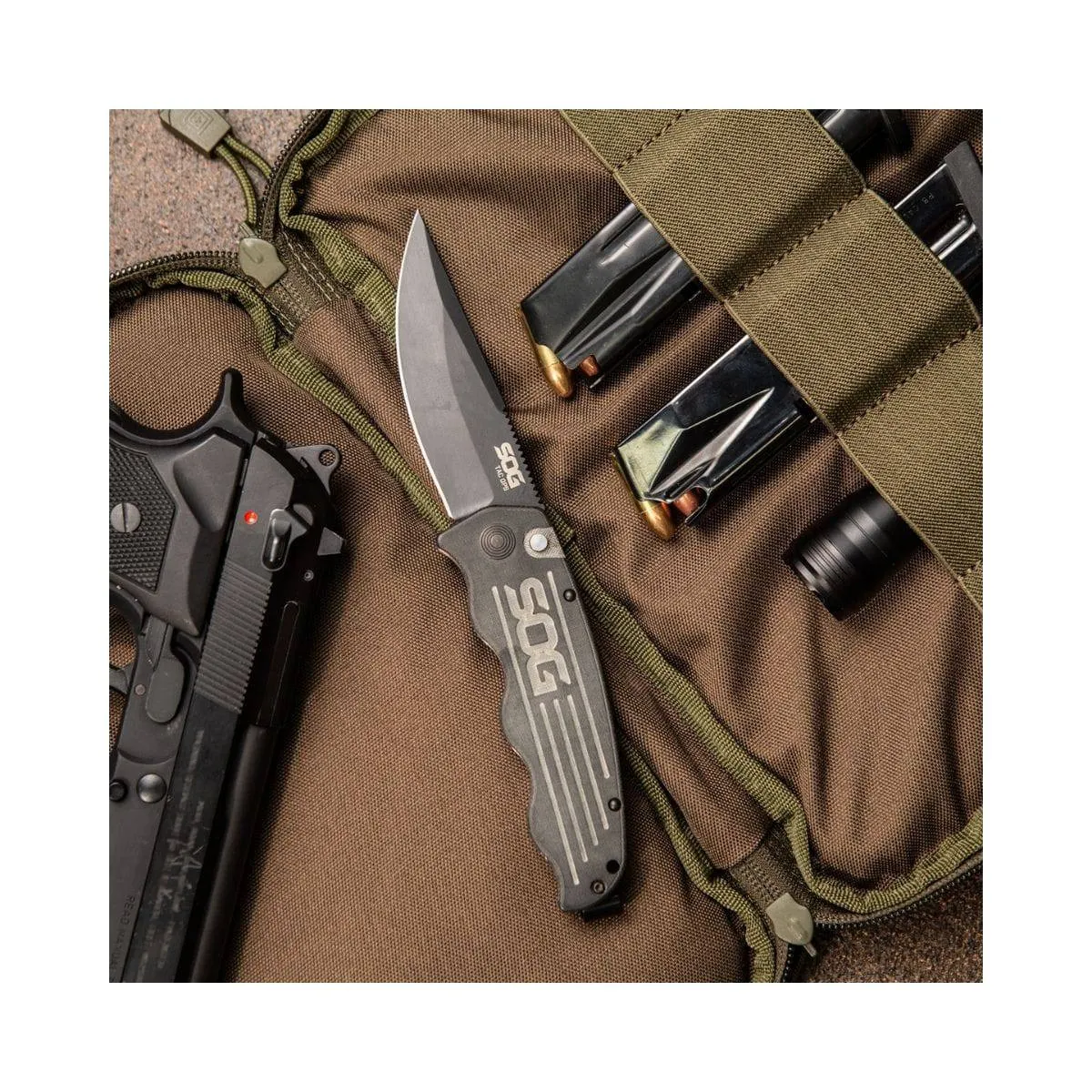 TAC-OPS Auto 3.5" Black TiNi S35VN Blade, Canvas Micarta Handles- TO1011-BX